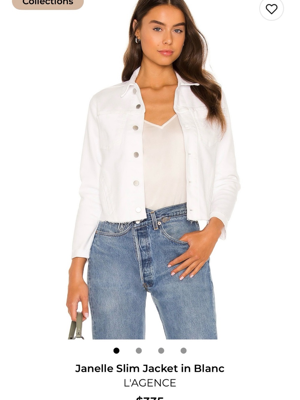 L'AGENCE White Slim Button-Front Jacket